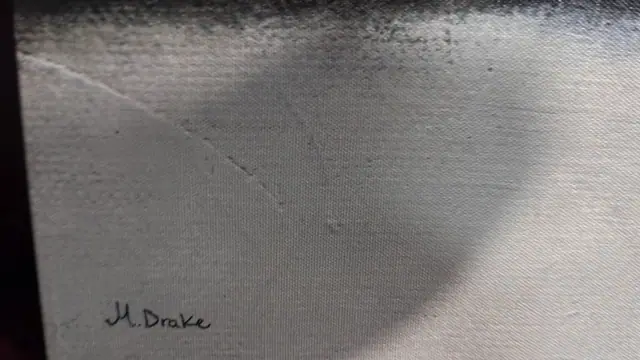 Monochrome Organic Abstract — Signed Canvas, Unframed - detail