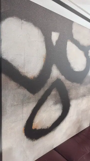 Monochrome Organic Abstract — Signed Canvas, Unframed - detail