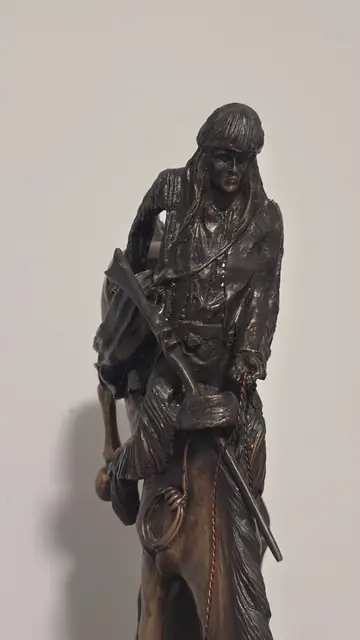 'The Mountain Man' Bronze Sculpture After Frederic Remington - detail