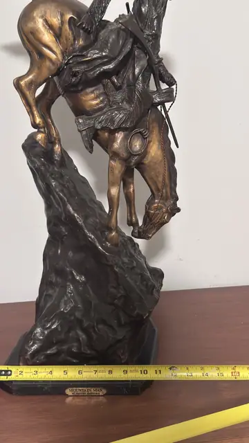 'The Mountain Man' Bronze Sculpture After Frederic Remington - detail