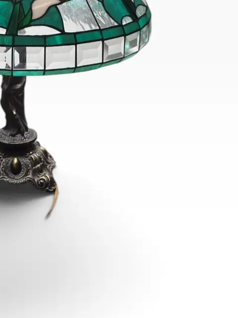 Tiffany-Style Calla Lily Stained-Glass Table Lamp - detail