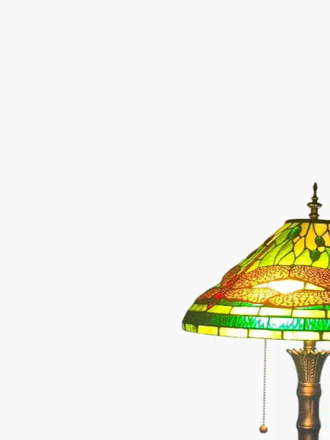 Tiffany-Style Dragonfly Stained Glass Table Lamp - detail
