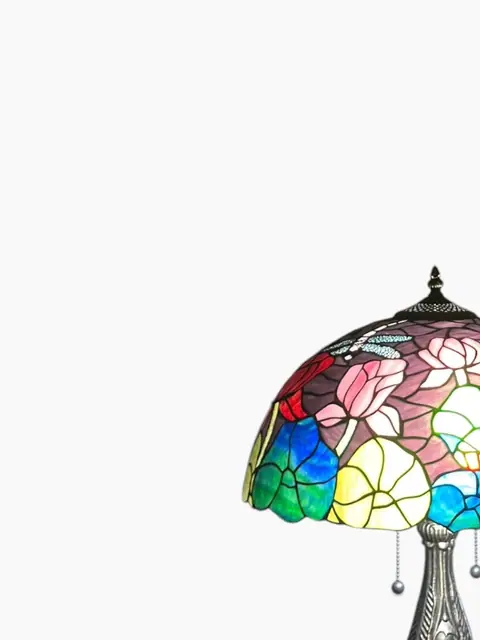 Tiffany-Style Floral Dome Table Lamp - detail