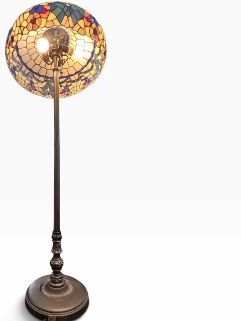 Tiffany-Style Floral Globe Floor Lamp - detail