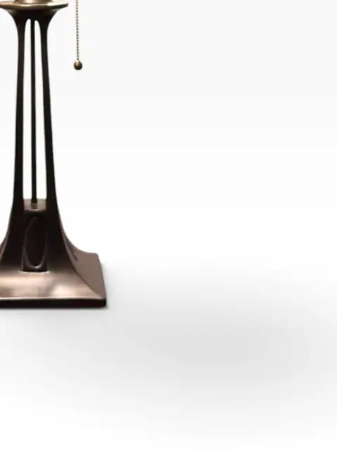 Tiffany-Style Mission 'Dark Star' Stained Glass Table Lamp - detail