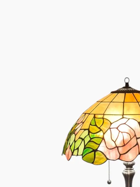Tiffany-Style Rose Dome Table Lamp - detail