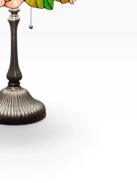 Tiffany-Style Rose Dome Table Lamp - detail