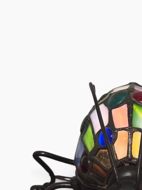 Tiffany-Style Stained Glass Beetle Accent Lamp - detail