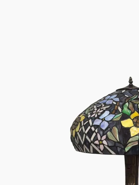 Tiffany-Style Sunflower Stained Glass Table Lamp - detail
