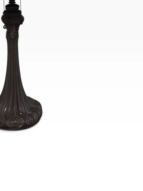 Tiffany-Style Umbrella Table Lamp with Peach Mosaic Shade - detail