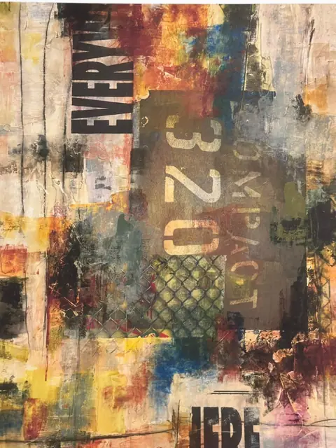 Urban Abstract Collage — Signed 'Bellows', Gallery-Wrapped Canvas - detail