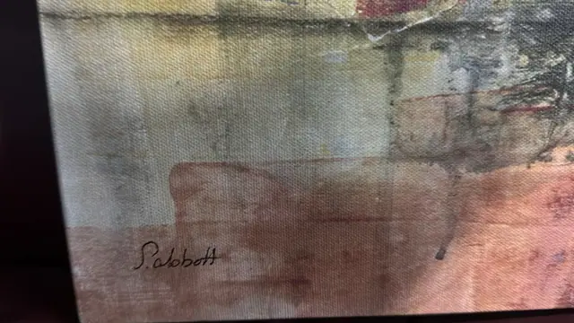 Urban Abstract Collage — Signed 'Bellows', Gallery-Wrapped Canvas - detail