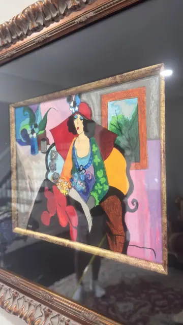 Woman in Red at the Café - detail